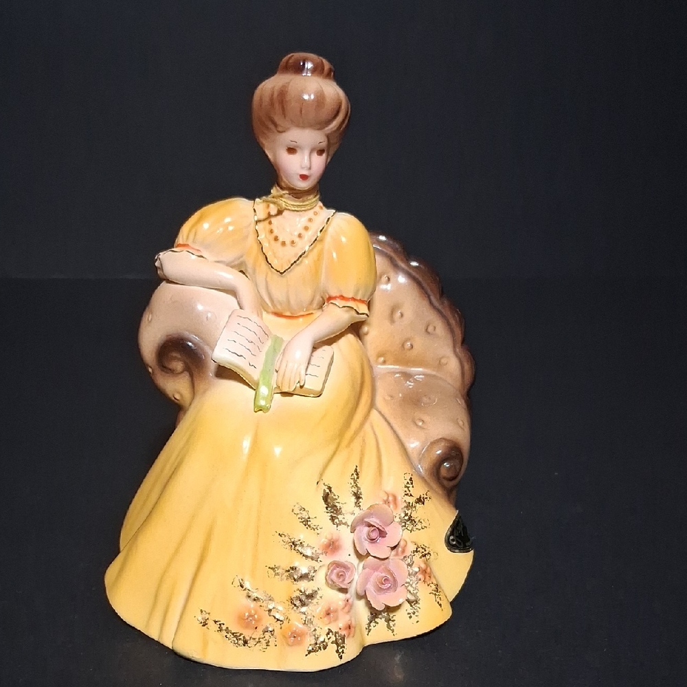Vintage Josef Original Lady Figurine in Yellow Dress